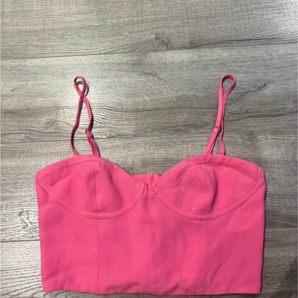 Aritzia Pink Bustier Crop Top
